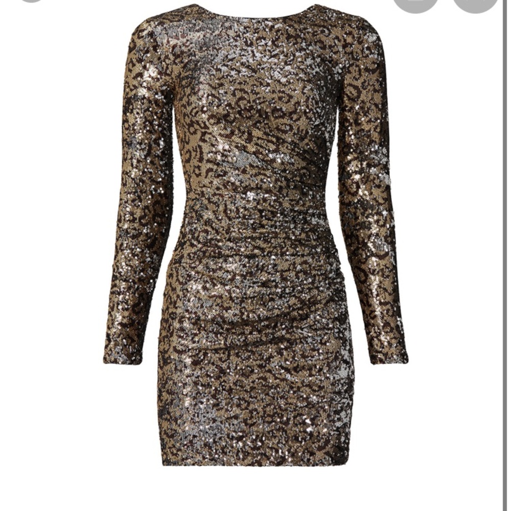 Dress the population - Leopard sequin dress